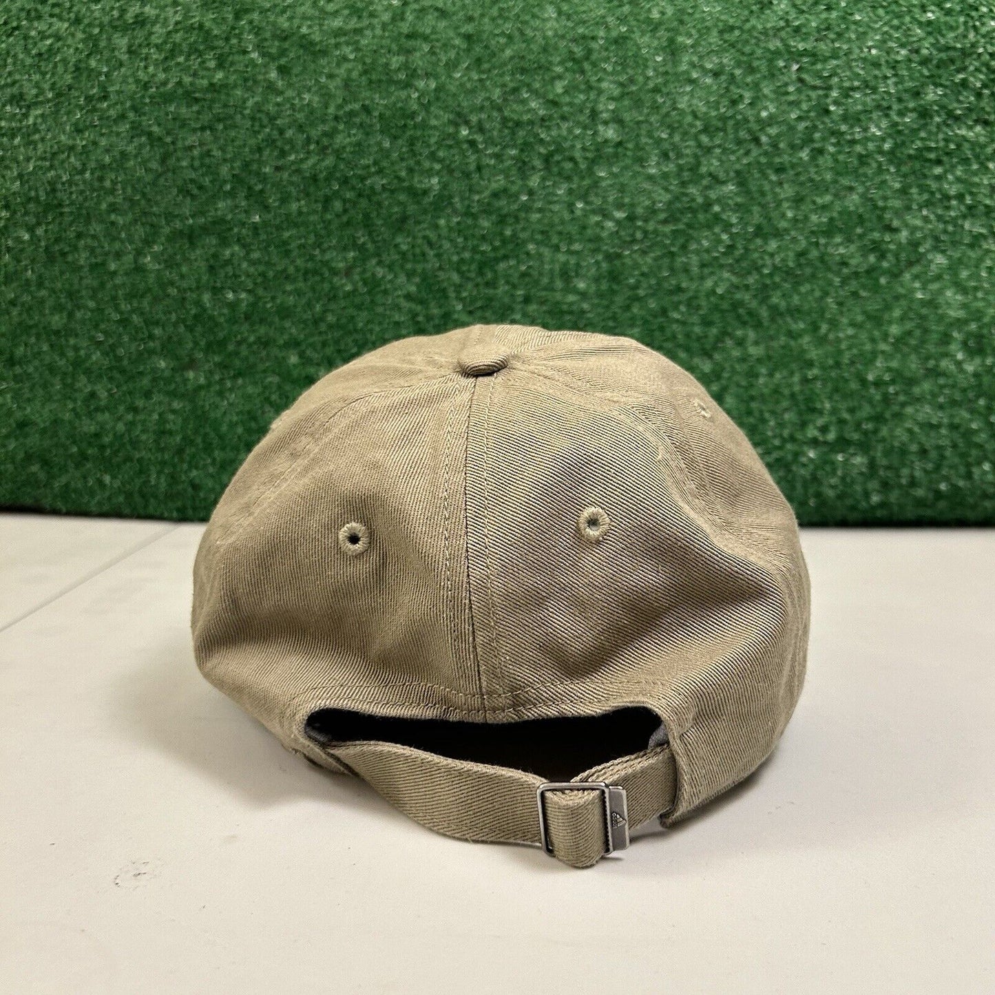 Adidas Aeroready Hat Cap Men Strapback Tan White Logo Canvas Outdoor Casual Golf