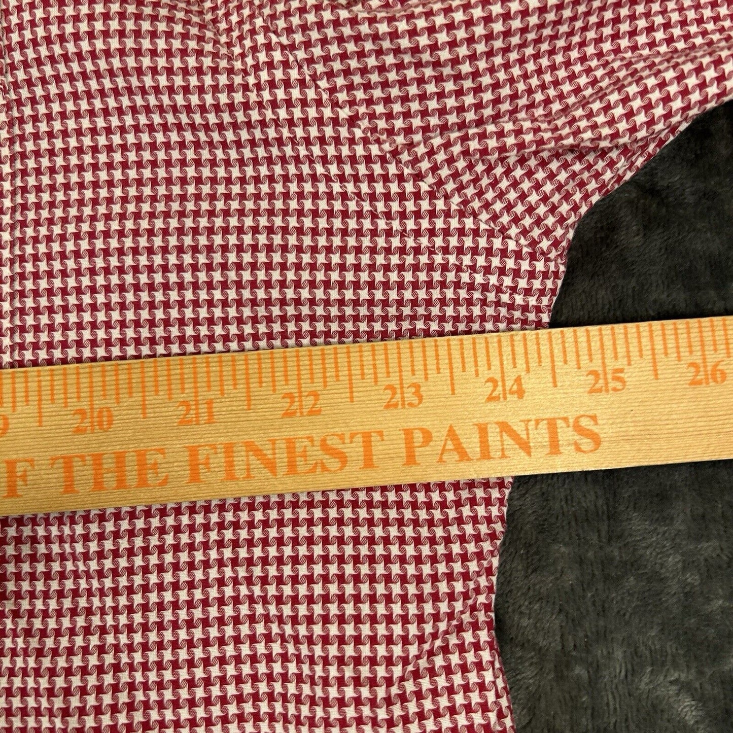 Neiman Marcus Shirt Mens 16.5 32.33 Red White Houndstooth Button Up Long Sleeve