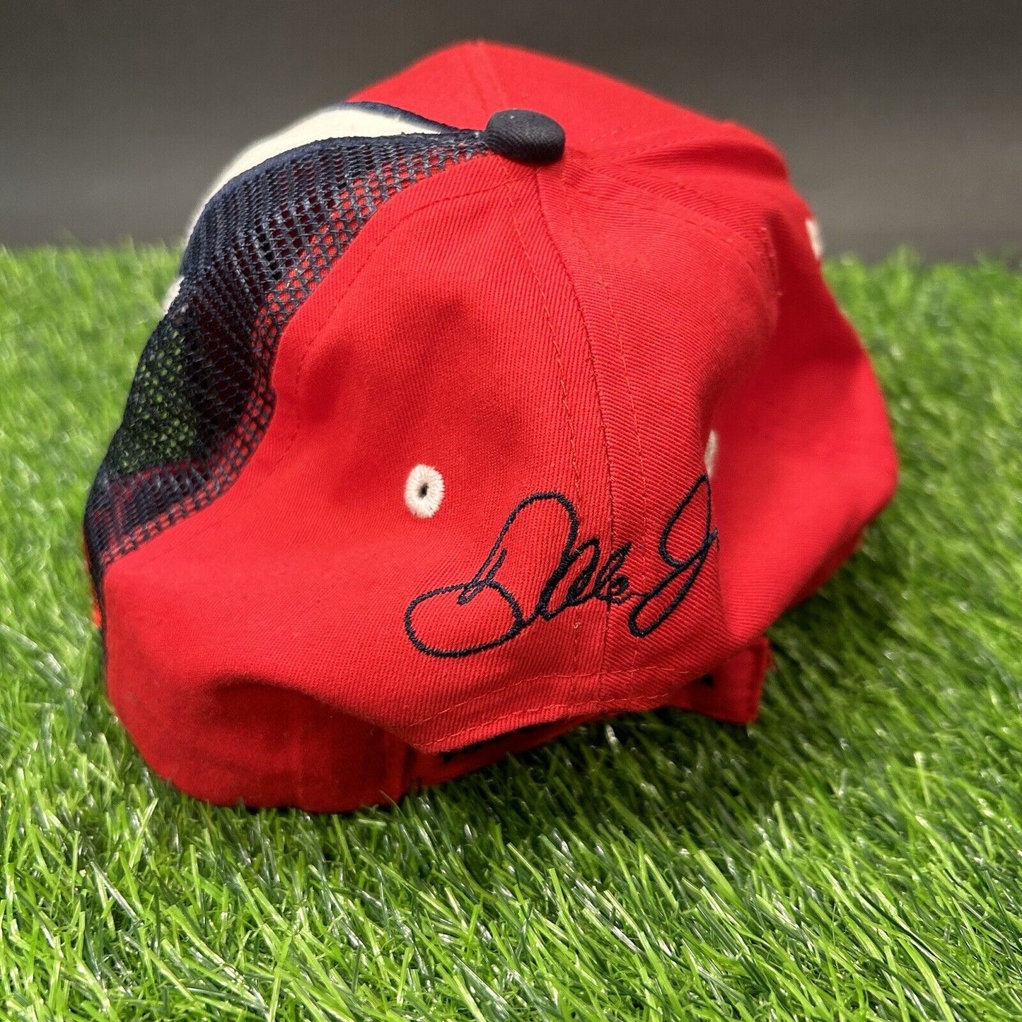 Dale Earnhardt Jr 88 Trucker Hat Cap Red White Blue National Guard Adjustable