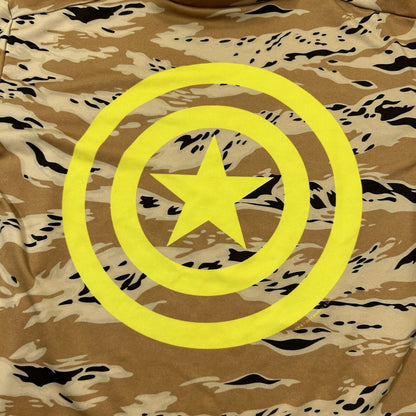 Under Armour Marvel Shirt Mens Medium Brown Black Camo Compression Heatgear Gym