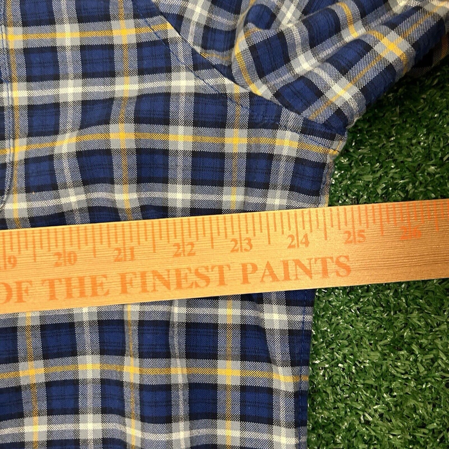 Gap Shirt Mens Extra Large Blue Yellow Plaid Button Up Long Sleeve Work Colorful