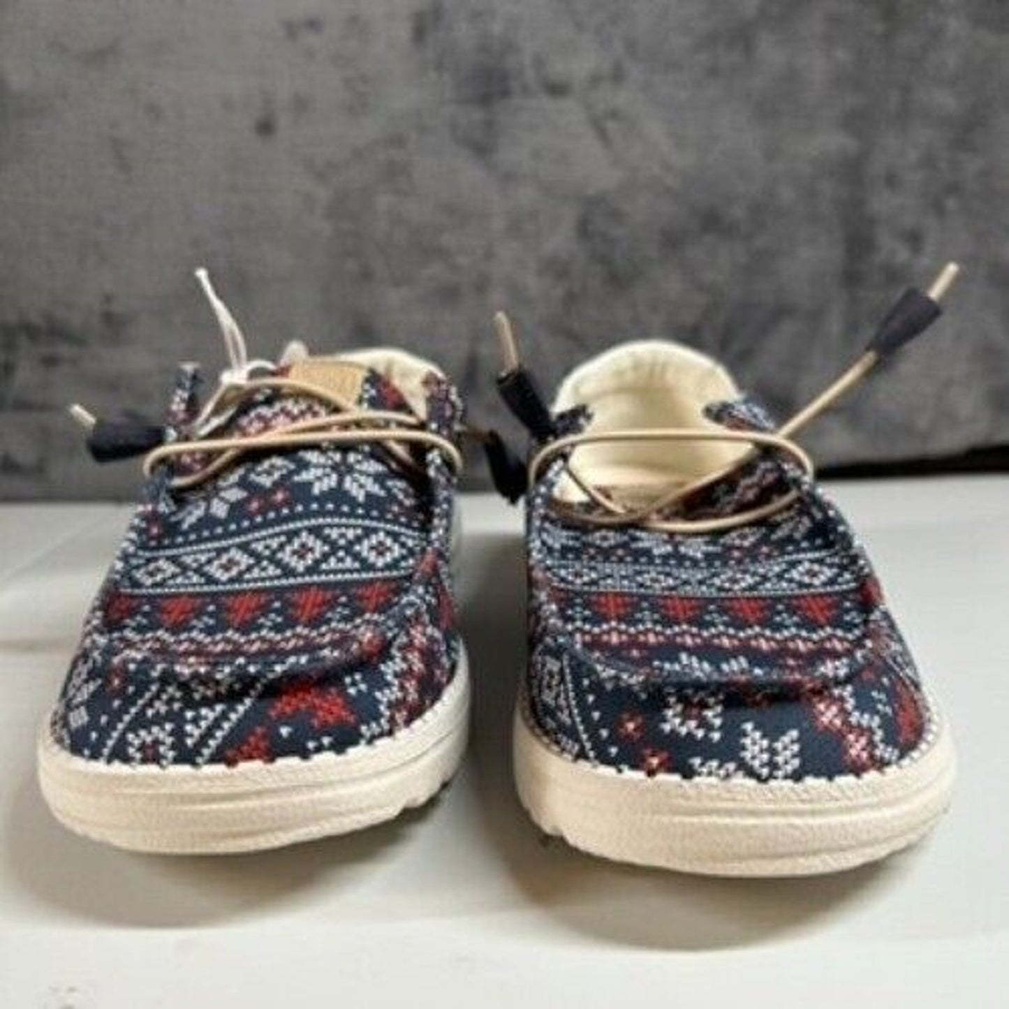 Hey Dude Wendy Winter Sweater Slip On Loafers Casual Shoes Blue Womens 8 New