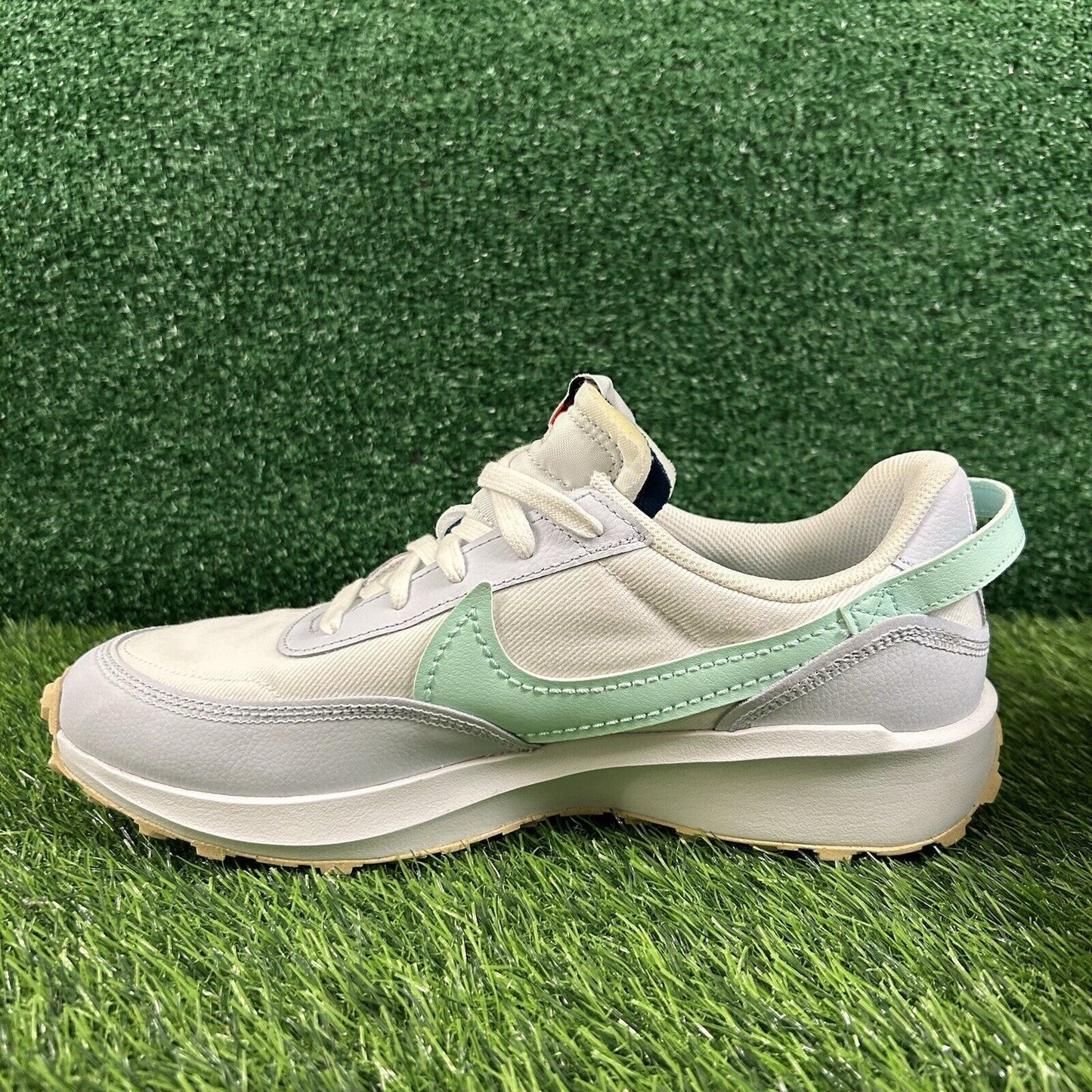 Nike Waffle Debut Mens 9.5 Blue White Leather Shoes Sneakers Casual Athletic NEW