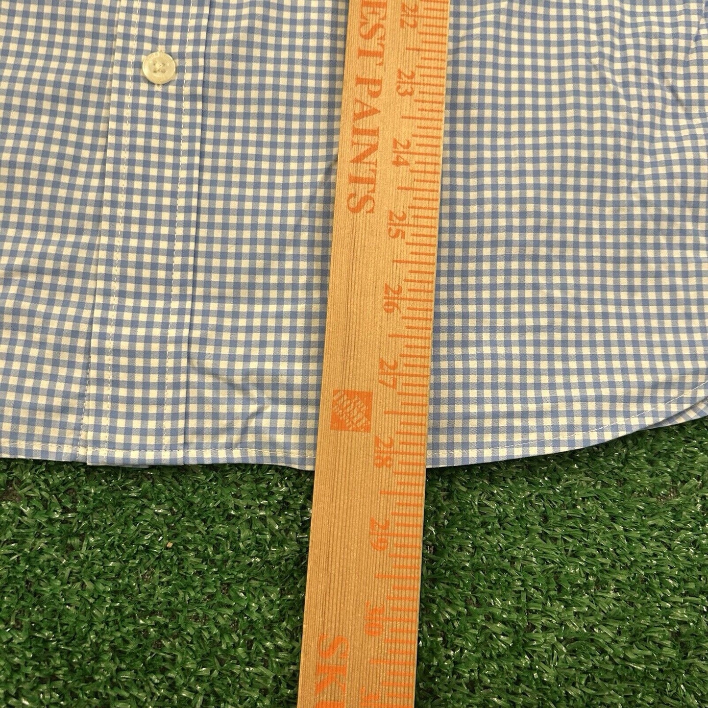 Vineyard Vines On the Go Performance Shirt Mens Small Blue White Check Button Up