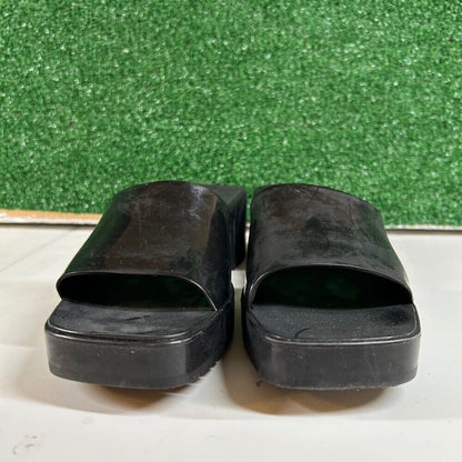 Steve Madden Harlin Platform Sandals Block Heel Slide On Mule Black Womens 9