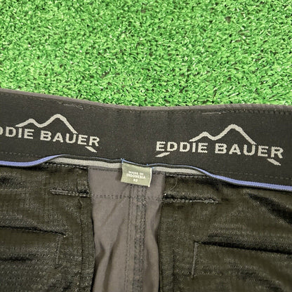 Eddie Bauer Cargo Shorts Mens 32 Gray Casual Outdoor Hiking Trail Nylon Stretch