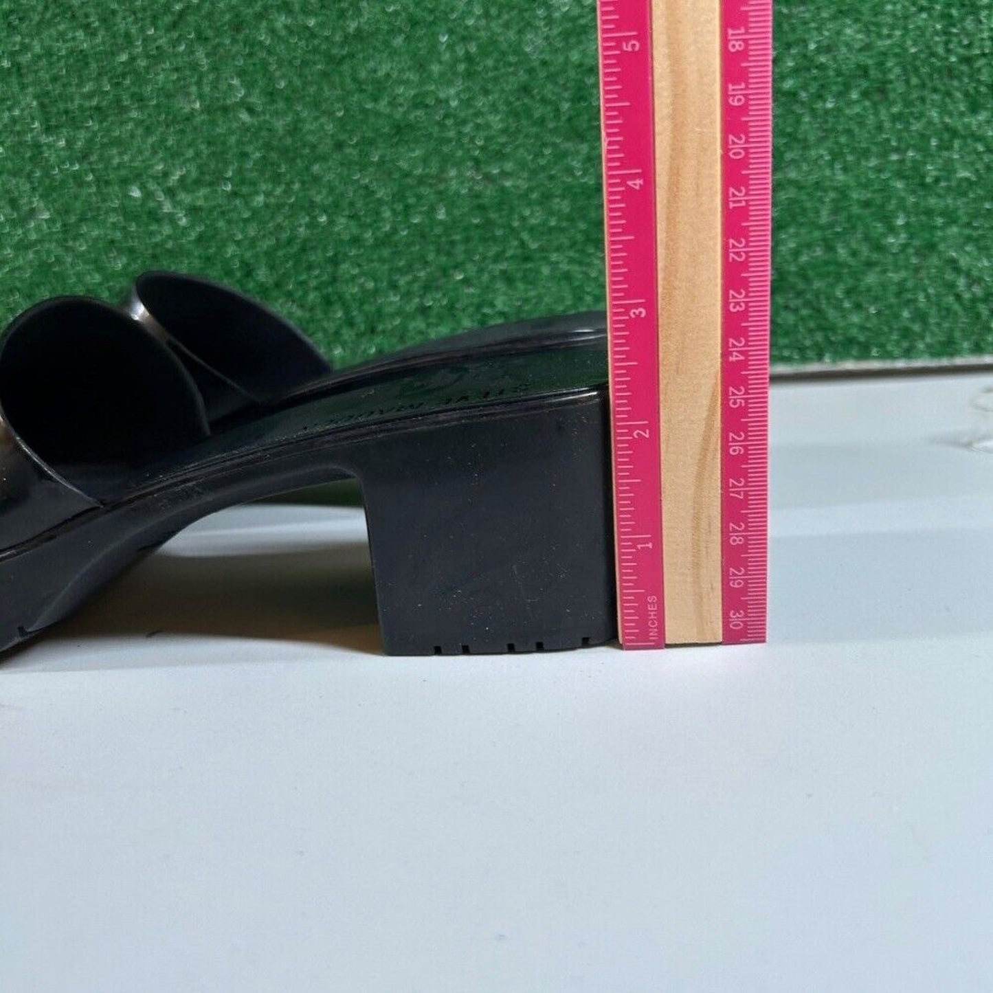 Steve Madden Harlin Platform Sandals Block Heel Slide On Mule Black Womens 9