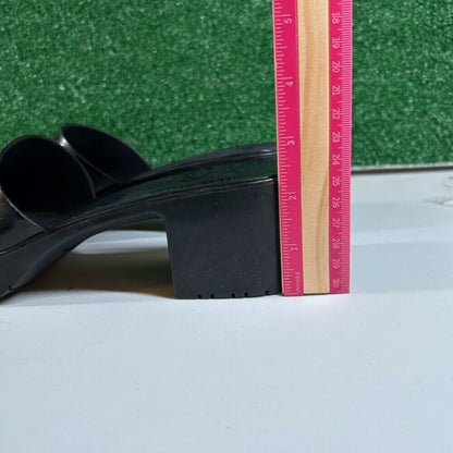 Steve Madden Harlin Platform Sandals Block Heel Slide On Mule Black Womens 9