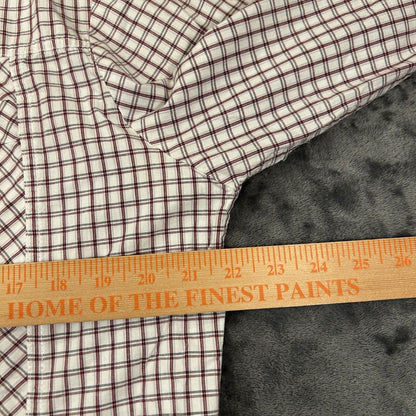 Marc Ecko Cut & Sew Shirt Mens Medium White Red Plaid Button Up Long Sleeve