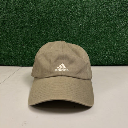 Adidas Aeroready Hat Cap Men Strapback Tan White Logo Canvas Outdoor Casual Golf