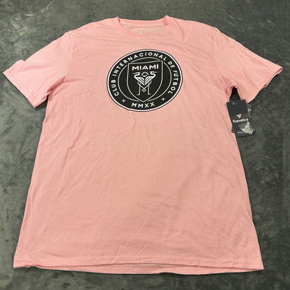 International Miami Messi Shirt Mens Large Pink Short Sleeve Soccer Fanatics NEW