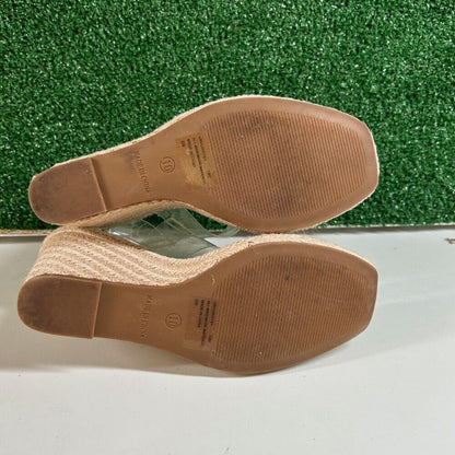 Steve Madden Uri Espadrille Wedge Sandals Clear Straps Buckle Heels Womens 10