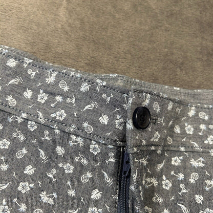 Izod Saltwater Shorts Men 42" Blue Dockside Classic Fit Pineapples Palm Tree NEW