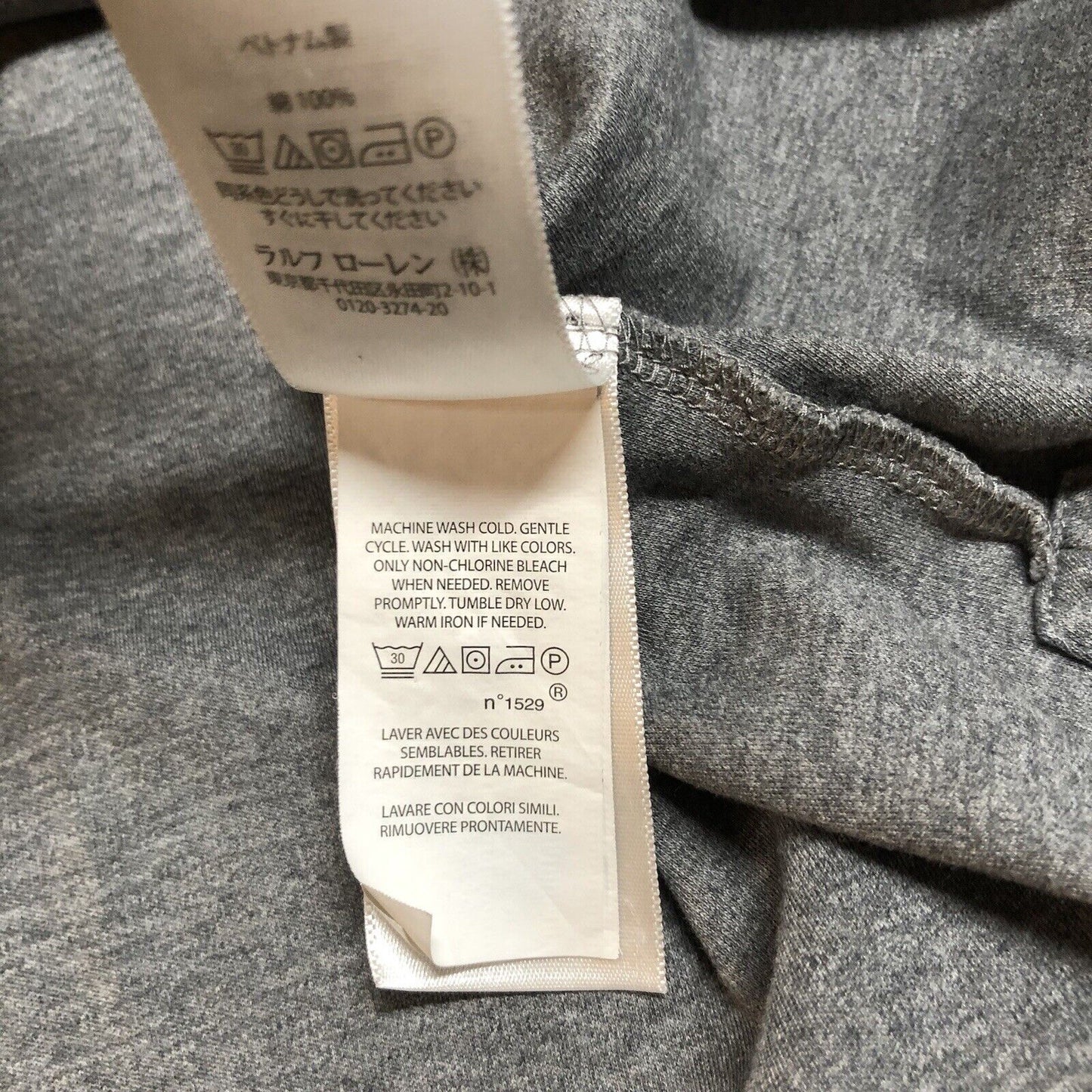 Polo Ralph Lauren Polo Shirt Mens Large Gray Classic Fit Flesh Pony Short Sleeve