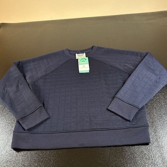 Marmot Roice Crew Sweater Womens Extra Large Navy Pullover Quilted New $90