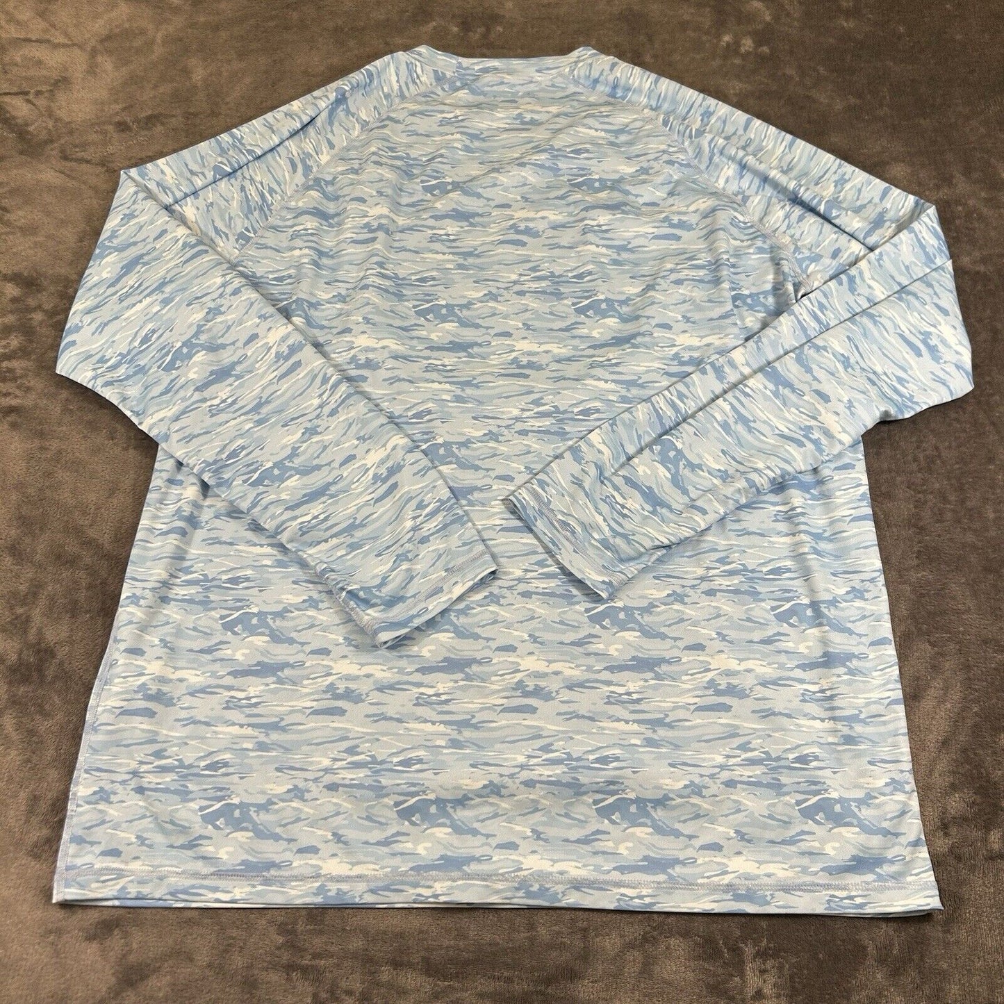 TSLA Shirt Mens XXL 2XL Blue Long Sleeve Digital Camo Athletic Casual Colorful