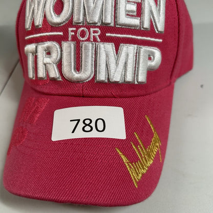 Women for Trump Baseball Hat Cap Womens Strap Back Hot PInk Usa Adjustable