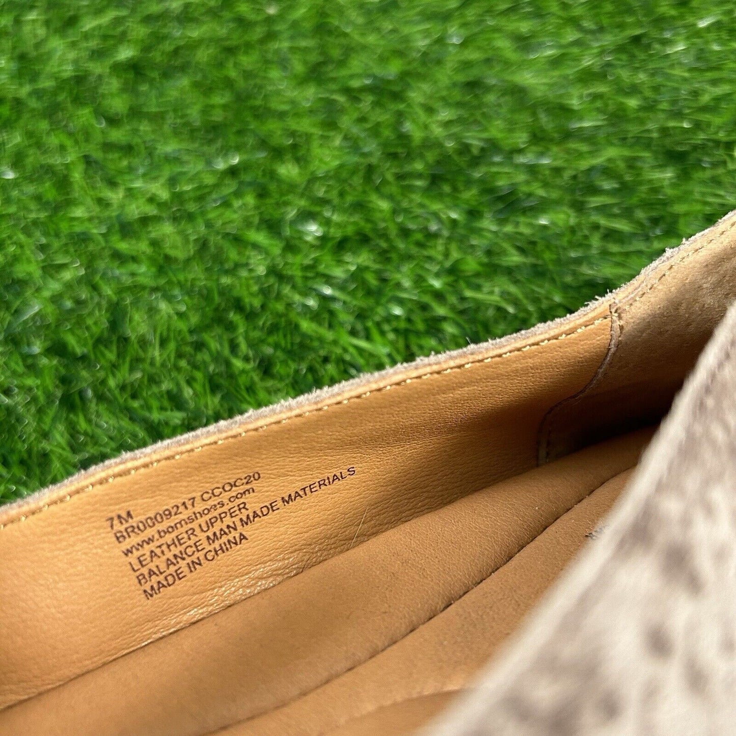 Born Adour Flats Womens 7 M Gray Beige Snakeskin Leather Shoes Slip On Casual