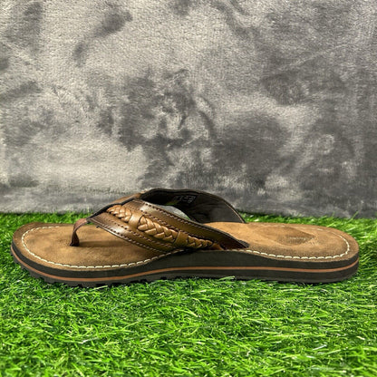 Clarks Fenner Nerice Sandals Womens 10 M Brown Leather Flip Flops Casual Comfort