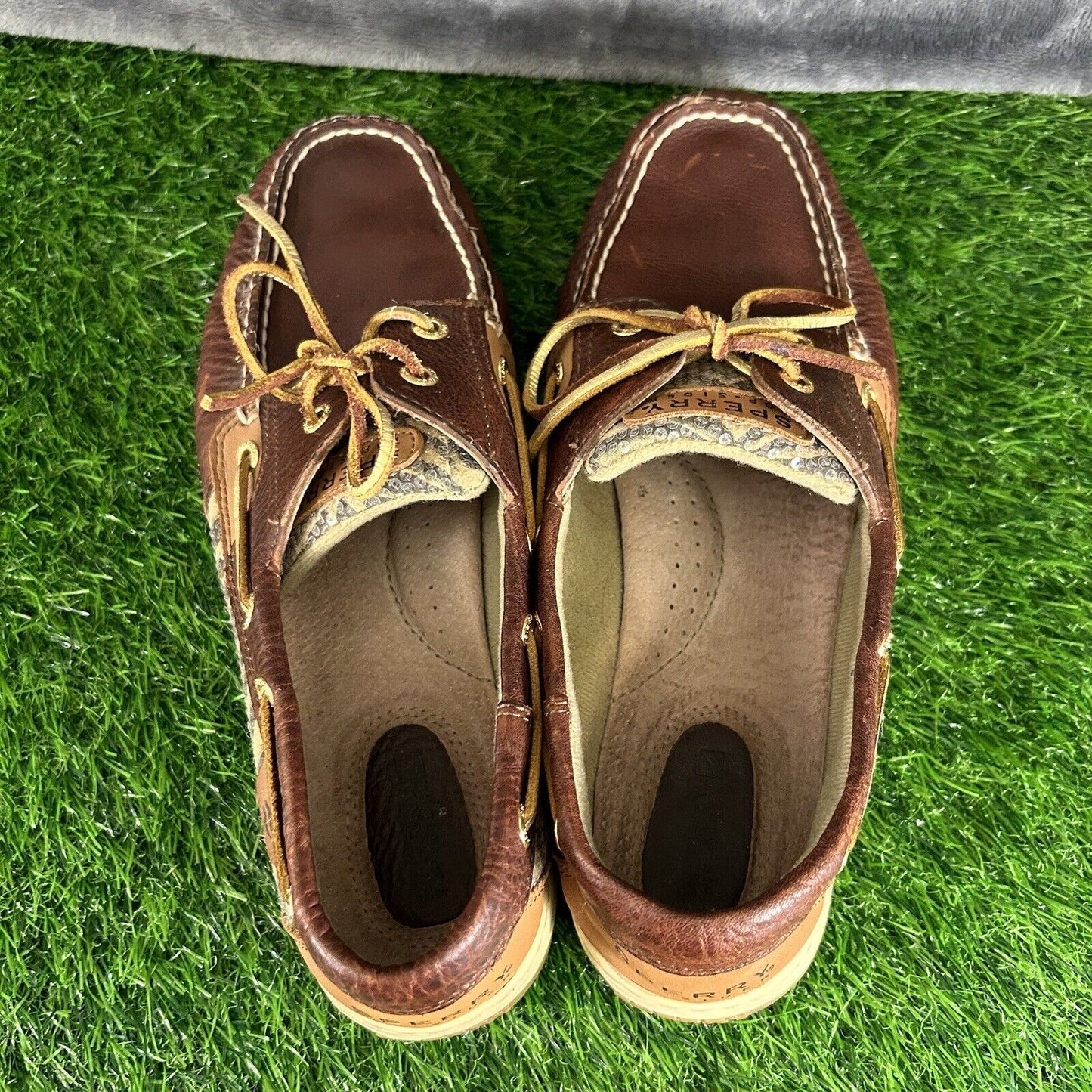 Sperry Top Sider Loafer Womens 9.5 M Brown Leather Boat Shoes Casual Outdoor