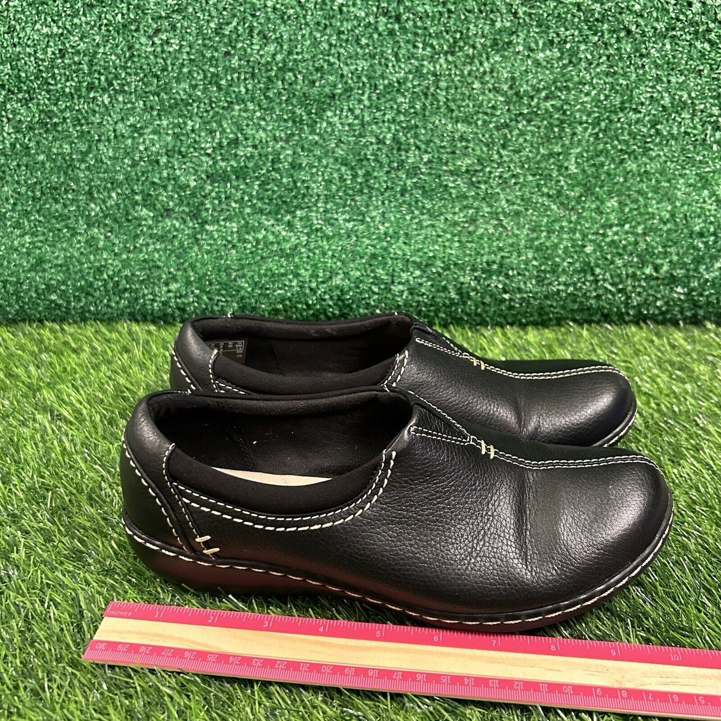 Clarks Ashland Joy Loafers Womens 9 M Black Leather Shoes Slip On Comfort Casual