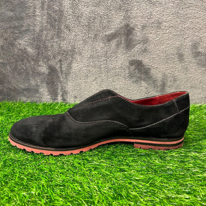 Johnston Murphy Loafers Womens 8 M Black Shoes Leather Suede Casual Slip On