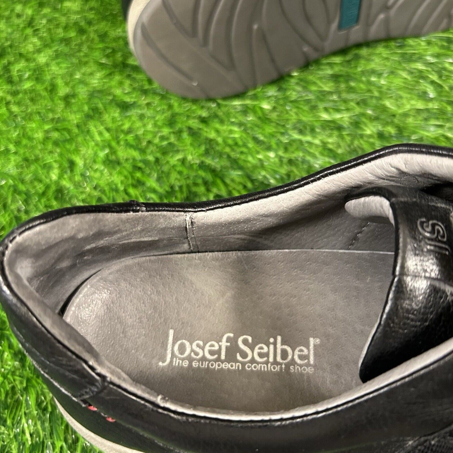 Josef Seibel Damen Womens 9 Black Leather Shoes Sneakers Casual Slip On Fashion