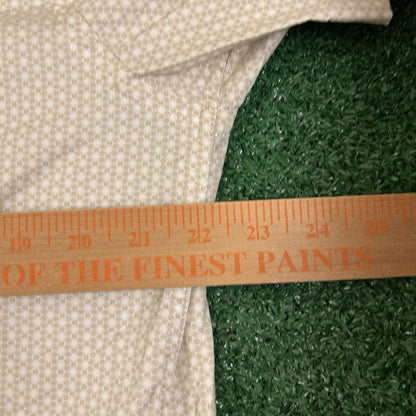 Banana Republic Shirt Mens Large Tall Beige Geometric Button Up Short Sleeve
