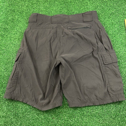 Eddie Bauer Cargo Shorts Mens 32 Gray Casual Outdoor Hiking Trail Nylon Stretch