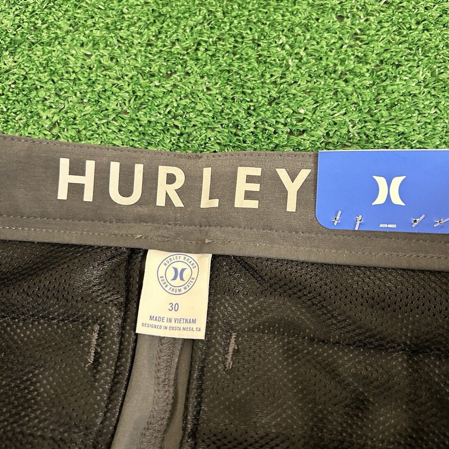 Hurley Chino Shorts Mens 30" Gray Flat Front Hybrid Heathered Stretch Casual New