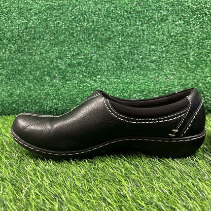 Clarks Ashland Joy Loafers Womens 9 M Black Leather Shoes Slip On Comfort Casual
