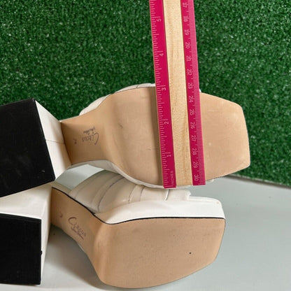 Circus by Sam Edelman Marlie Platform Sandals Block Heel White Womens 7.5 M