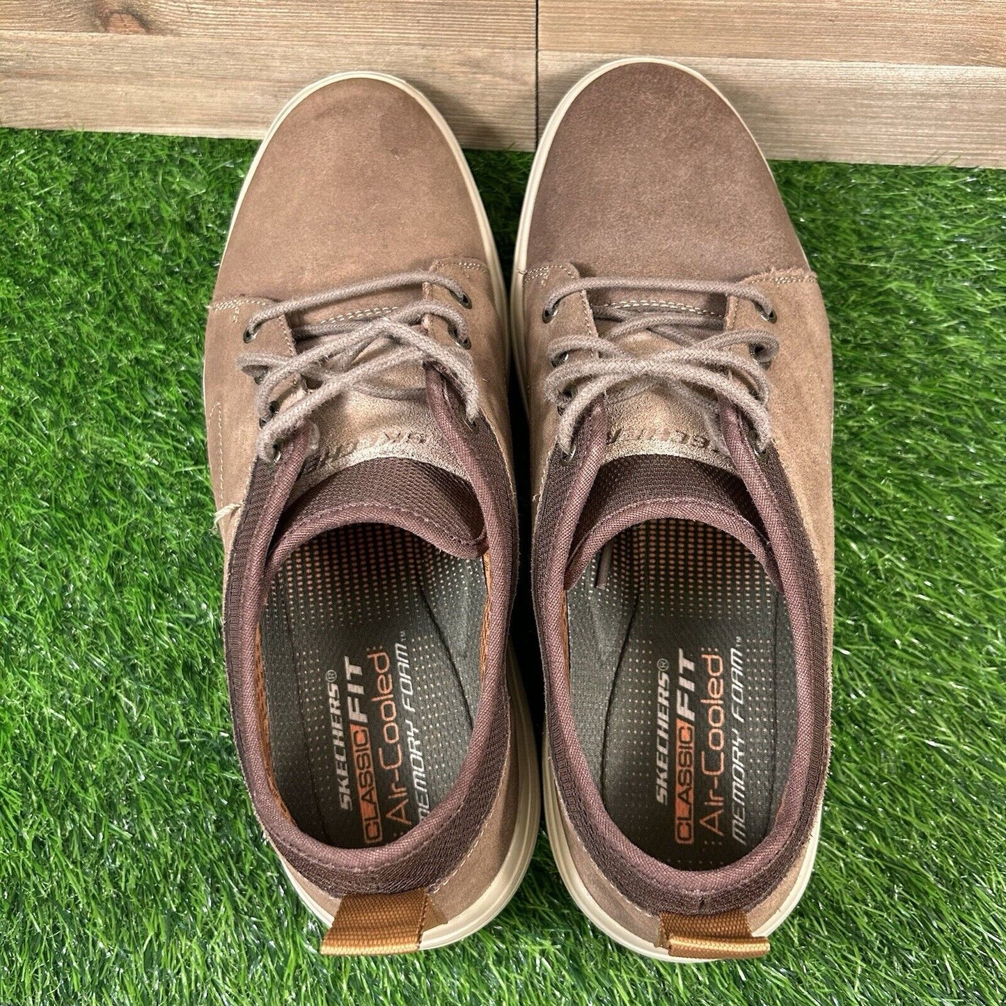 Skechers Porter Elden Oxford Mens 13 Brown Shoes Sneakers Suede Leather Casual