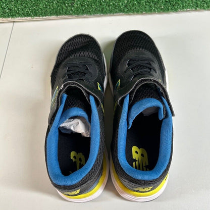 New Balance 680v6 Running Shoes Hook & Loop Athletic Sneakers Black Blue Kids 7Y