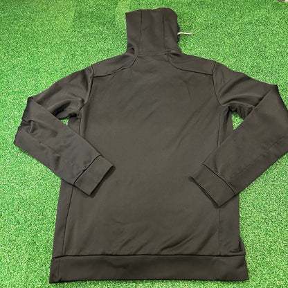 Nike Therma Fit Sweater Mens Medium Black Gray Sweatshirt Big Swoosh Hoodie