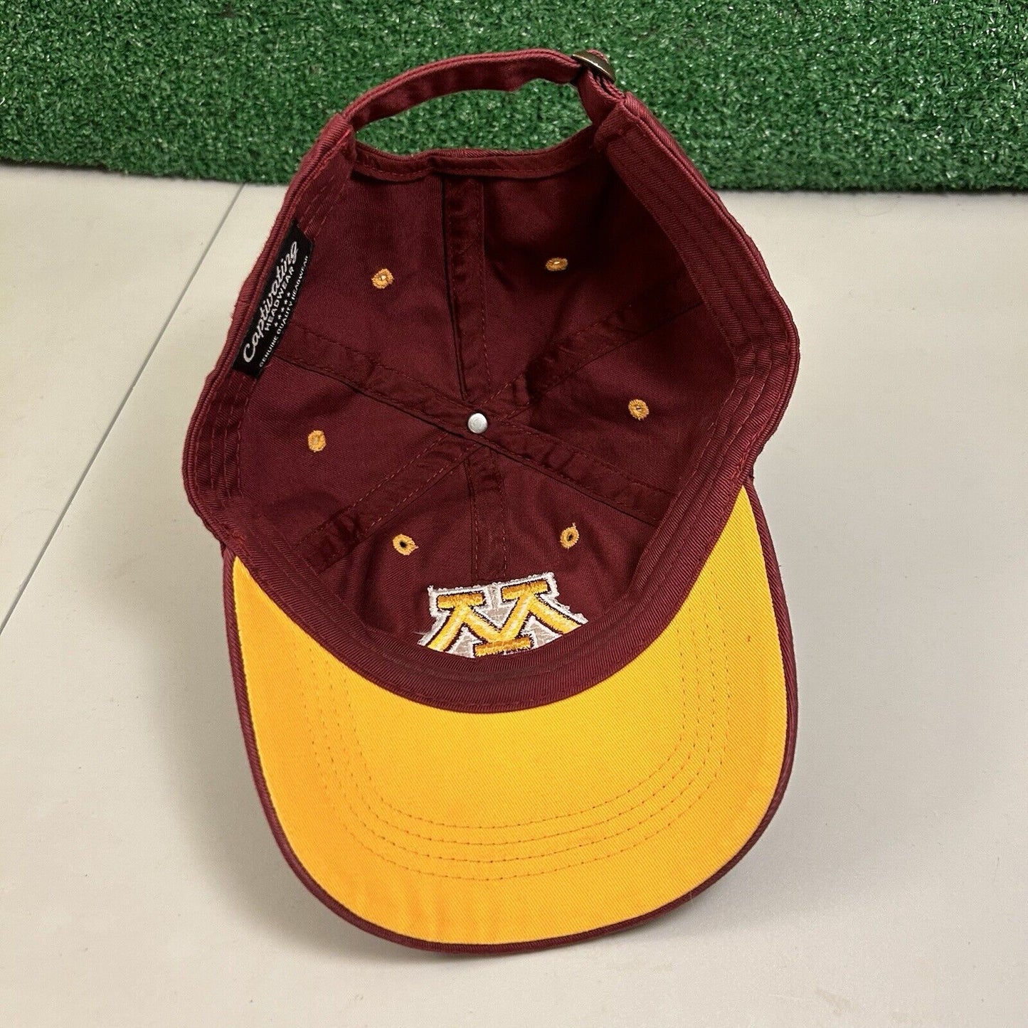 Minnesota Gophers Baseball Hat Cap Mens Strapback Maroon Gold Logo College