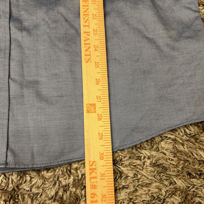 Jos A Bank Traveler Shirt Mens Extra Large Blue Button Up Long Sleeve Geometric