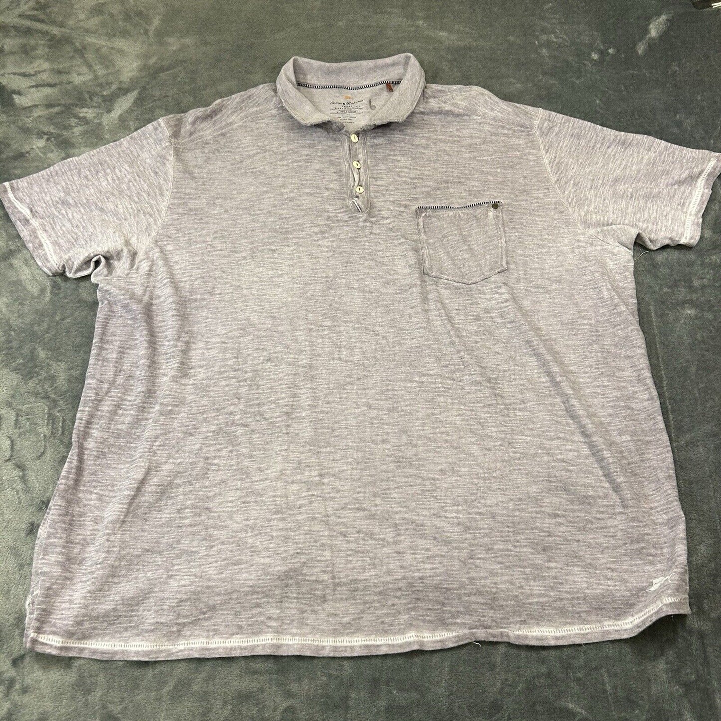 Tommy Bahama Polo Shirt Mens XXL 2XL Light Purple Short Sleeve Beach Island