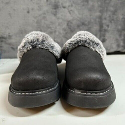 Skechers BOBS Faux Fur Clogs Mules Comfort Shoes Black Keepsakes Lite Womens 6