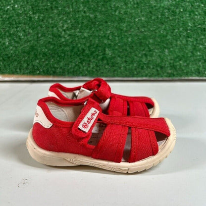 Naturino Red Canvas Fisherman Sandals Toddler Shoes Summer Play Size 5.5/6C 22EU
