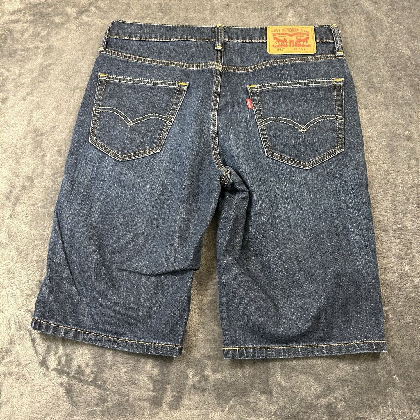 Levis 541 Jean Shorts Mens 30" Blue Denim Y2K Casual Outdoor Workwear Pockets