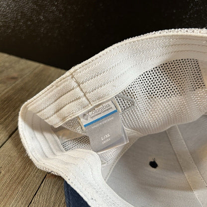 Columbia PFG Baseball Hat Cap Mens Large / Extra Large Navy White Fish Outdoor