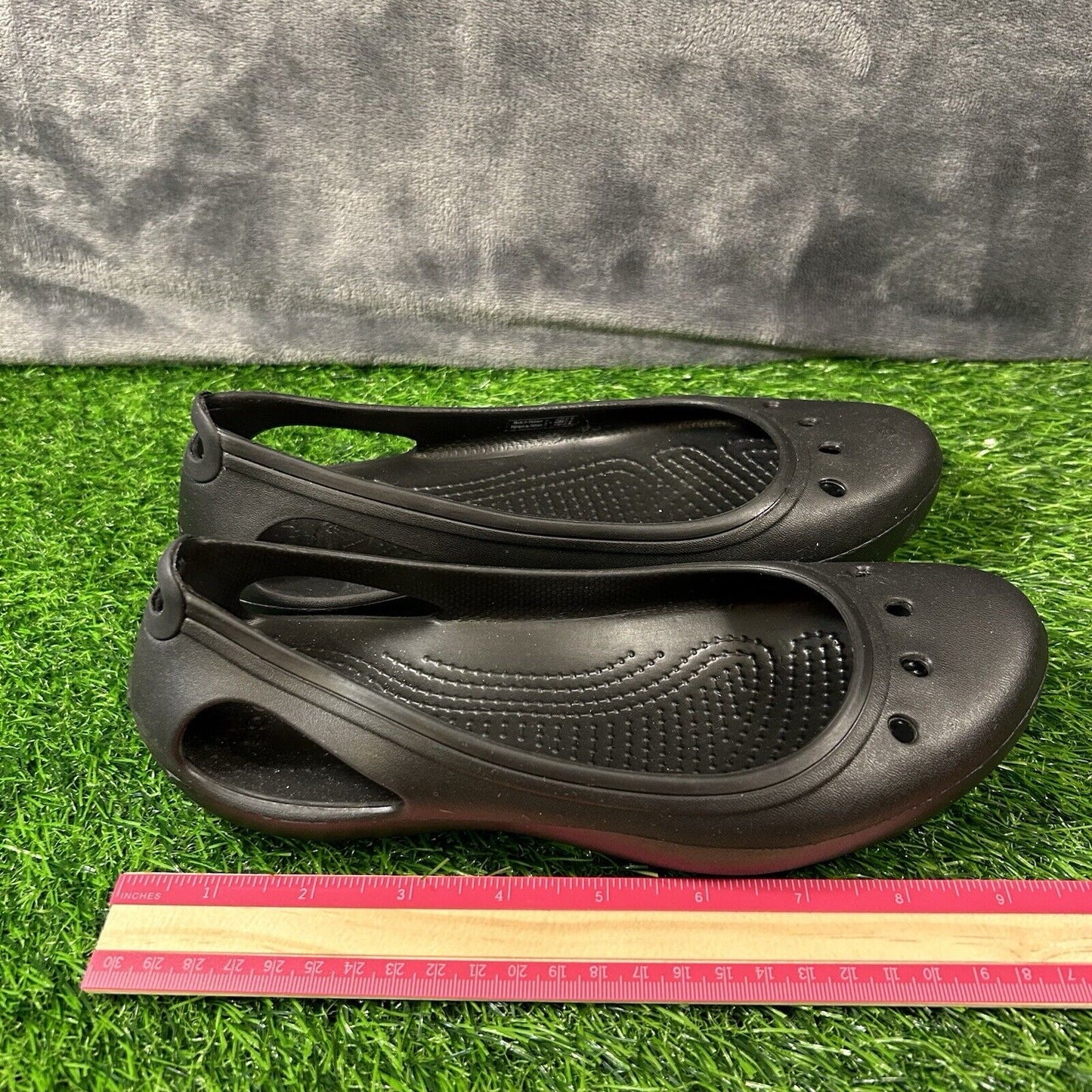 Crocs Kadee Flats Womens 7 Black Shoes Slip On Slingback Lightweight Comfort