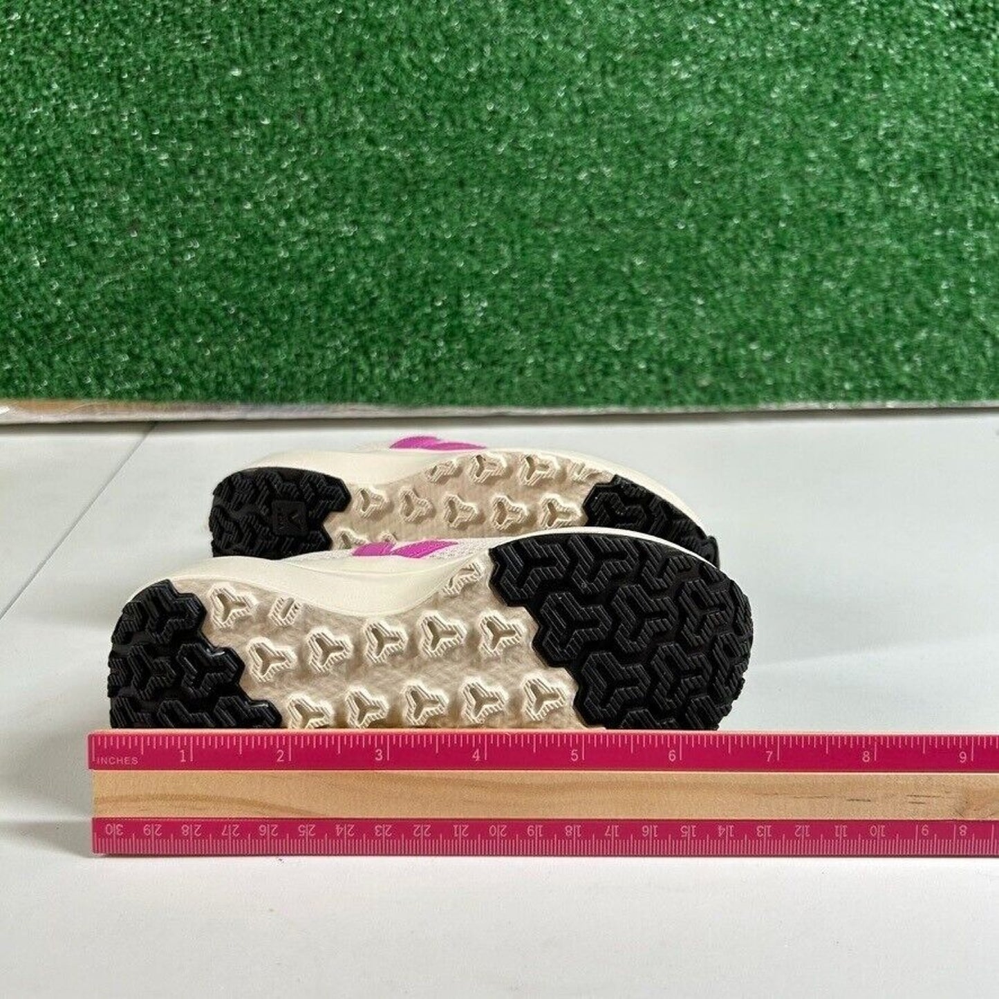 Veja Canary Elastic Lace Kids Sneakers Beige Purple Toddler Shoes 9.5C $105 Msrp