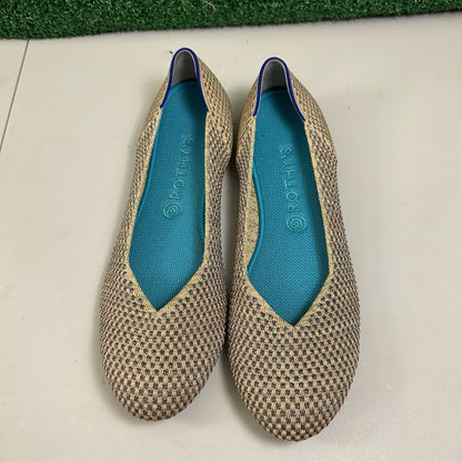 Rothys Multi Metallic Flats Womens 12.5 Cream Casual Comfort Limited Edition
