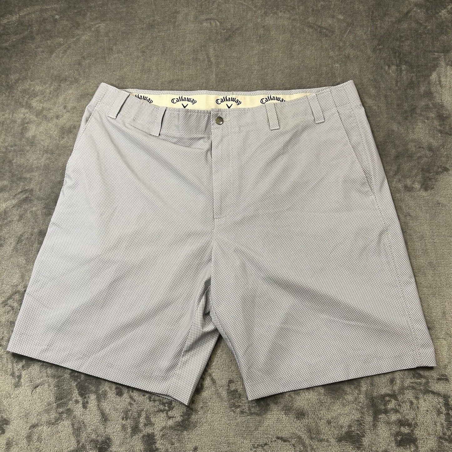 Callaway Shorts Mens 40 Gray White Diamond Golf Casual Golfing 9.5" Inseam