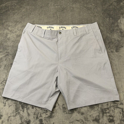 Callaway Shorts Mens 40 Gray White Diamond Golf Casual Golfing 9.5" Inseam