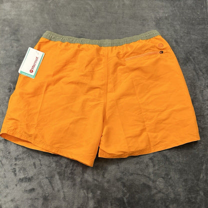 Marmot Juniper Springs Shorts Men Large 34" Orange Drawstring Swim 5" Inseam NEW