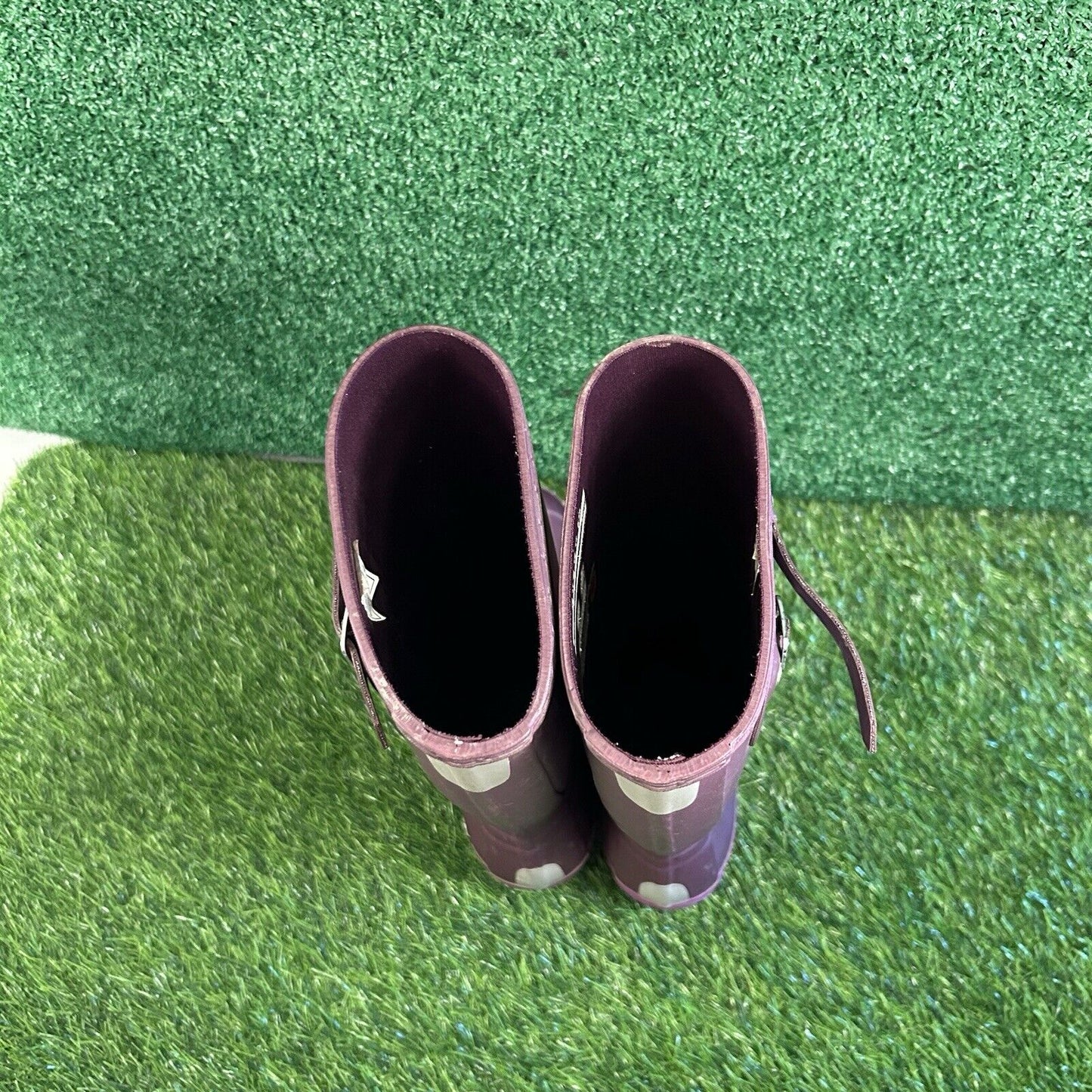 Hunter Original Tall Rain Boots Youth Kids 6 Purple Buckle Rubber Waterproof