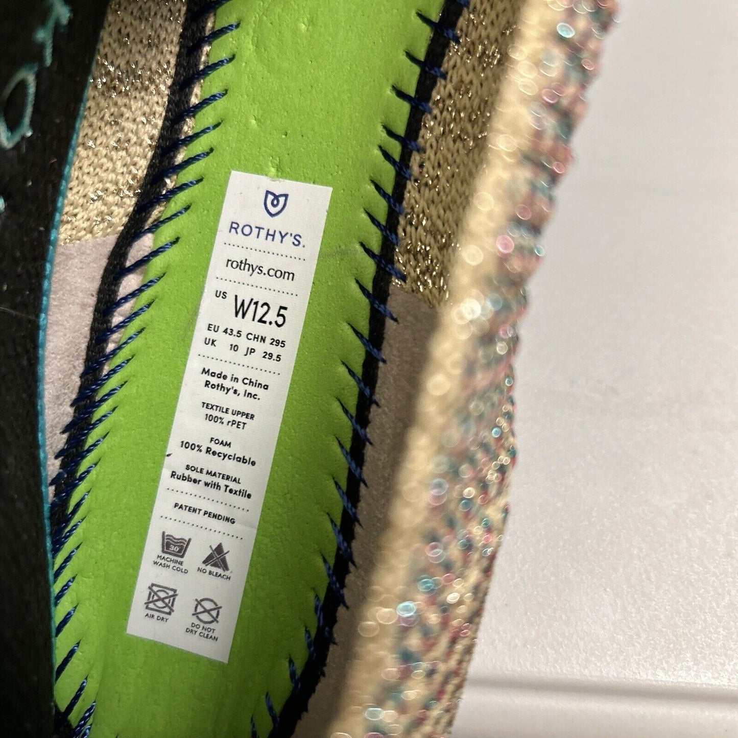 Rothys Multi Metallic Flats Womens 12.5 Cream Casual Comfort Limited Edition